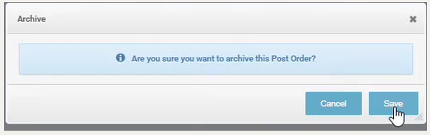Post Order Archive and Unarchive